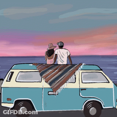 Couple Camper On Van GIF