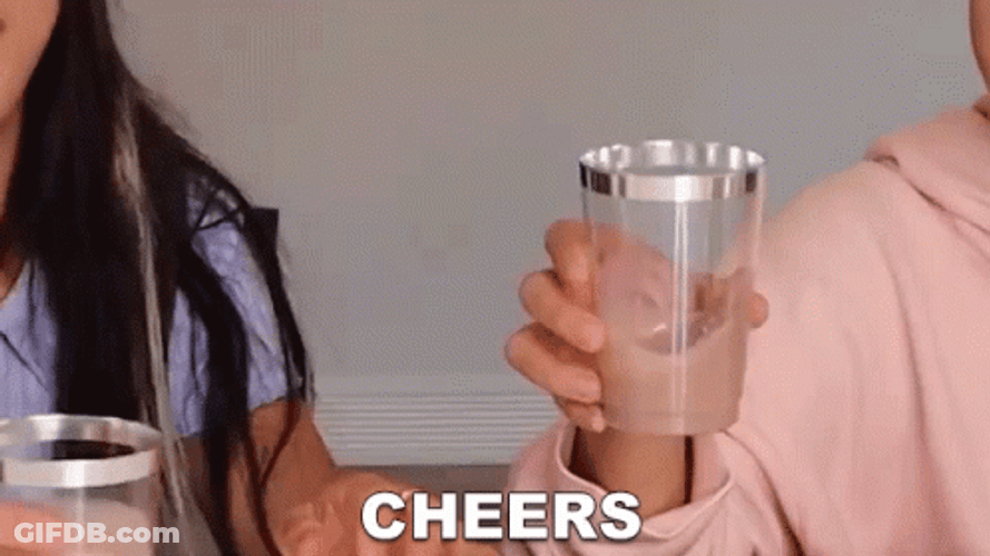 Couple Clinking And Cheers GIF