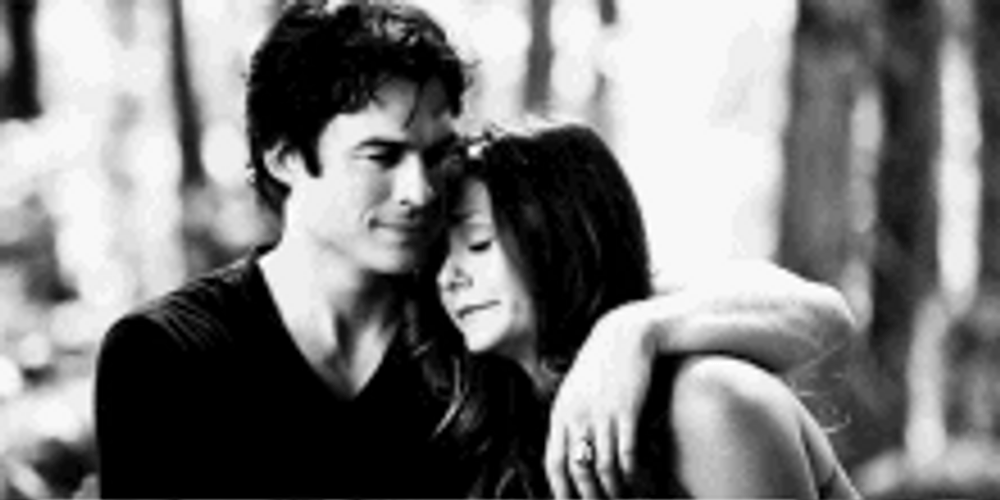 Couple Comfort Hug Black And White GIF