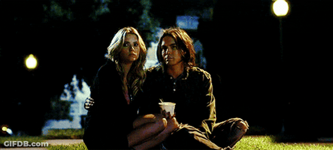 Couple Cuddle Ashley Benson Tyler Blackburn GIF