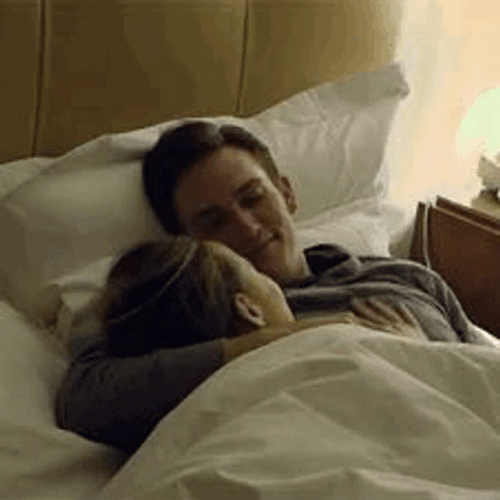 Couple Cuddle Bed Sleep GIF