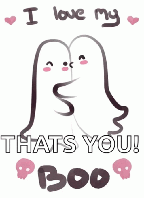Couple Cute Halloween Boo Ghost GIF