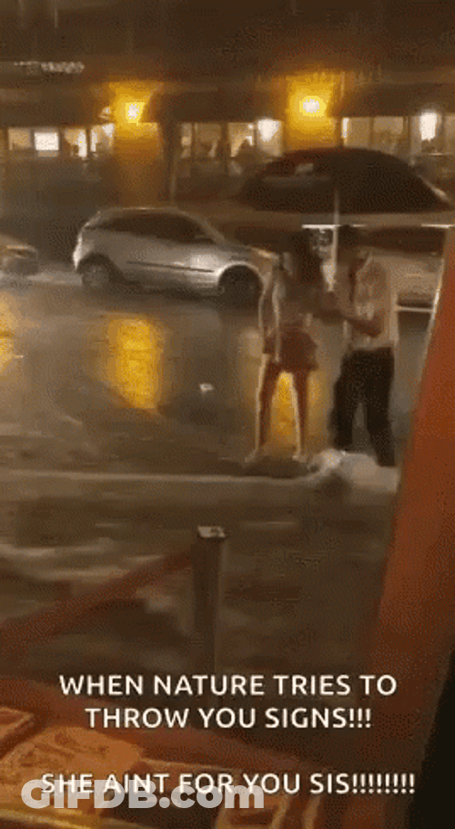 Couple Date Ruined By Flooding GIF