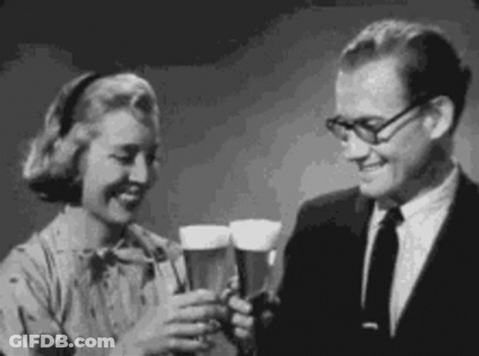 Couple Drinking Beer GIF