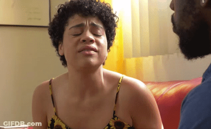 Couple Enthusiastically Talking About Romance GIF