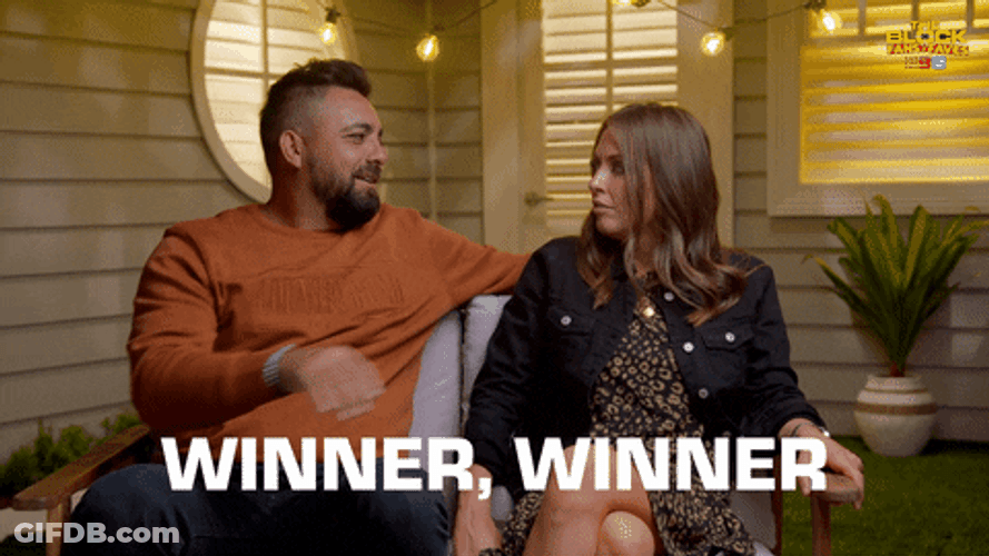 Couple Feels Winner Winner Chicken Dinner GIF