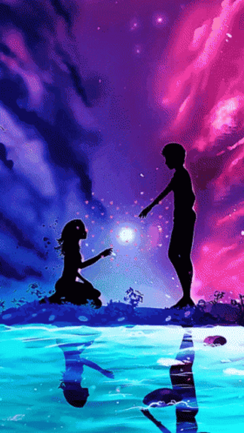 Couple HD Starry Sky GIF