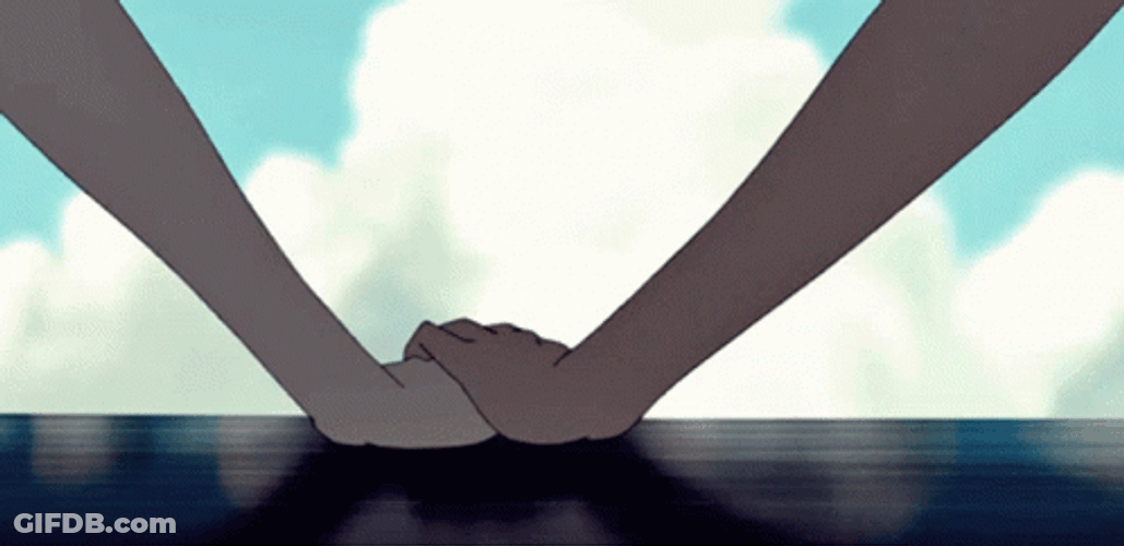 Couple Hold Hands Cartoon GIF