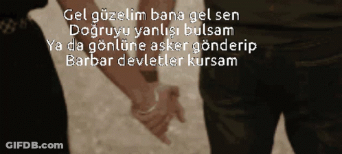 Couple Holding Hands Gel Güzelim Bana Gel Sen GIF