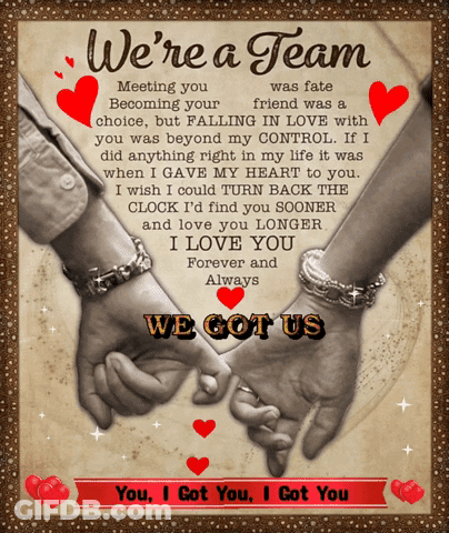 Couple Holding Hands Saying We're A Team GIF