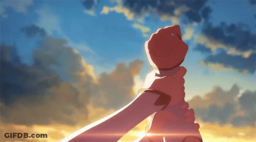 Couple Holding Hands With Sun Through Clouds GIF