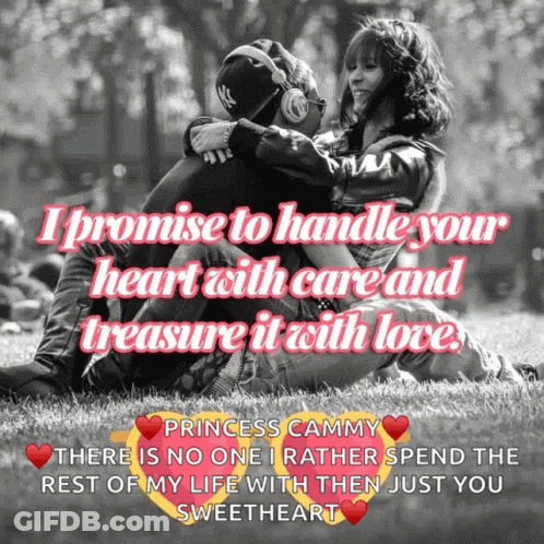 Couple Hugging Black White I Promise Your Heart GIF