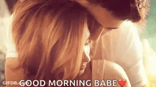 Couple Hugging Good Morning Babe GIF