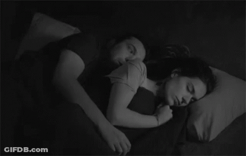 Couple Hugging In Bed GIF