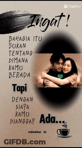 Couple Hugging Ingat Poster GIF