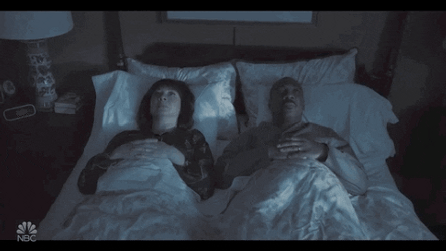 Couple In Bed Wide Awake At Night GIF
