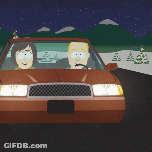 Couple In Car With BP Sign GIF