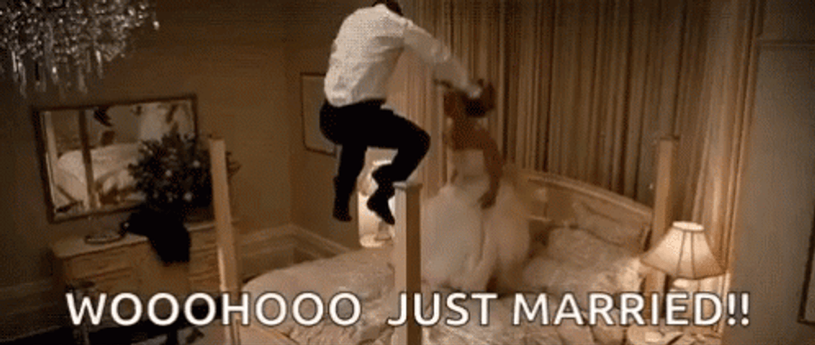 Couple Just Married Woohoo GIF