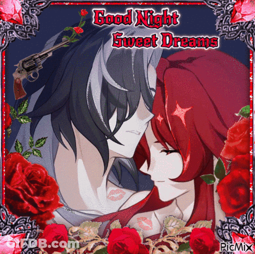 Couple Kissing Good Night Sweet Dreams GIF