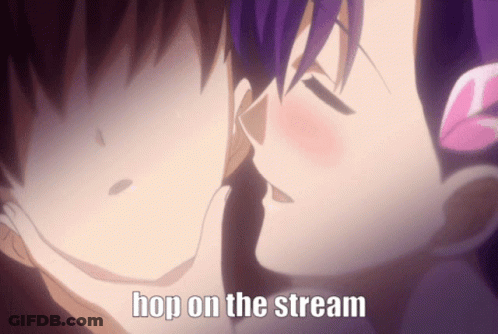 Couple Kissing Hop On The Stream GIF