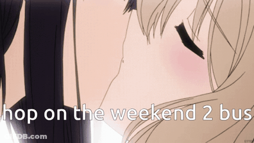 Couple Kissing Hop On The Weekend 2 Bus GIF