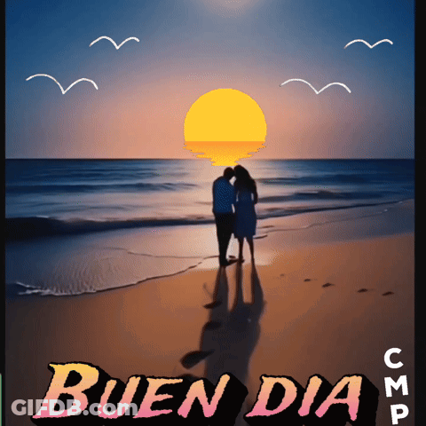 Couple Kissing On Beach Buen Dia GIF
