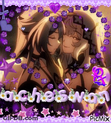 Couple Kissing Purple Picmix Flowers GIF