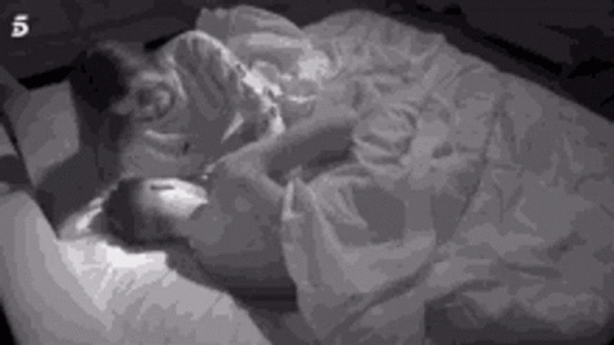 Couple Love Hugs In Bed GIF