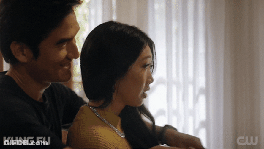 Couple Love Kiss Hug From Behind GIF