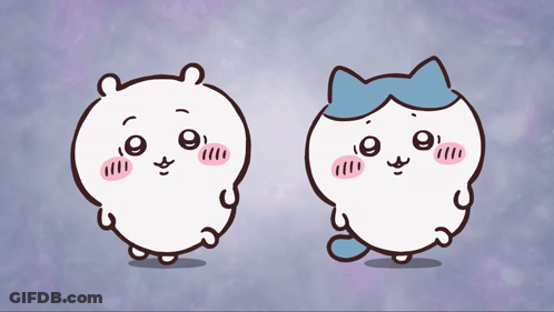 Couple Of Cartoon Characters On Purple Background GIF