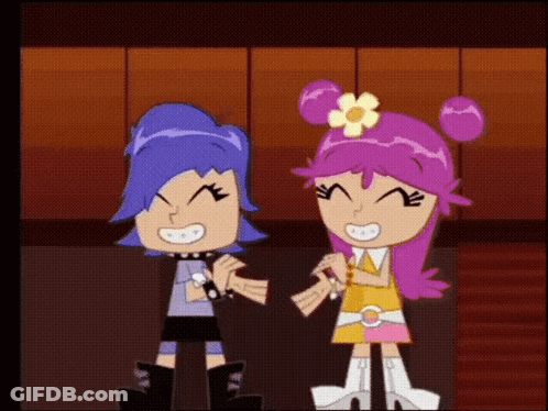 Couple Of Cartoon Characters Smiling GIF