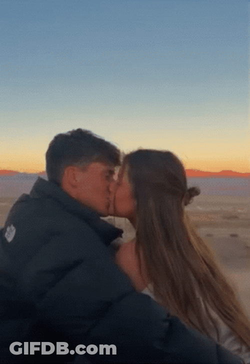 Couple On Beach Kiss Kiss GIF