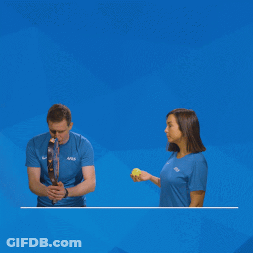 Couple Pickleball Practice Shot Fail GIF