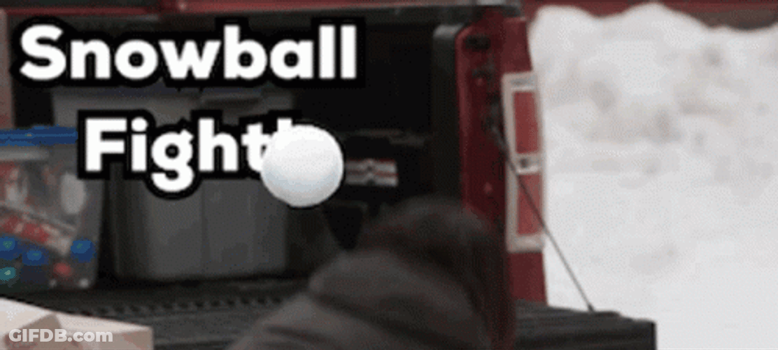 Couple Playing Snowball Fight GIF