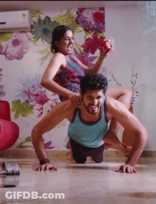 Couple Push Up Laughing GIF