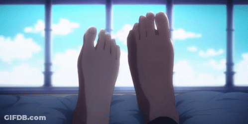 Couple's Feet In Front Of Window GIF