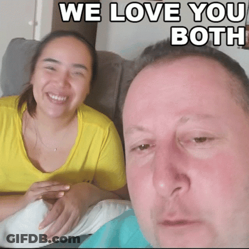Couple Saying We Love You Both GIF