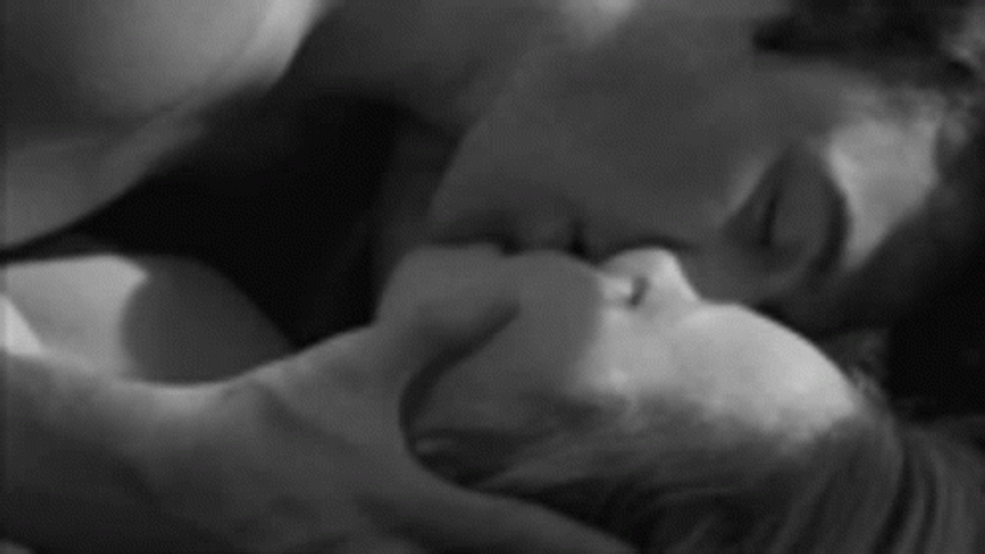 Couple Sensual Kissing In Bed GIF