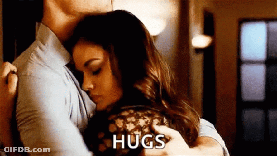 Couple Sharing Gentle Hug Emoji GIF