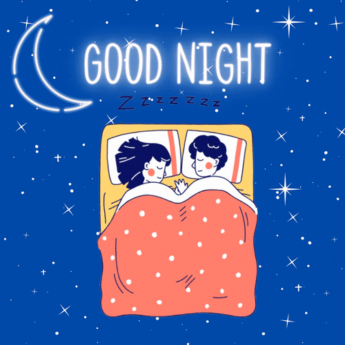 Couple Sleeping Good Night Sparkles GIF
