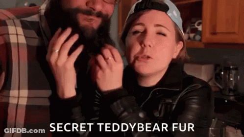 Couple Smoking, Woman In Teddy Bear Fur Jacket GIF
