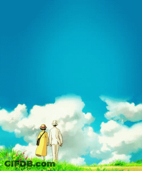 Couple Walking Anime Scenery GIF