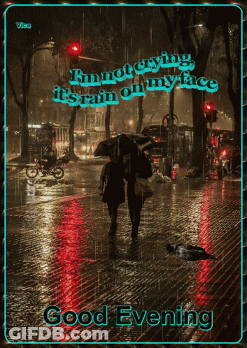 Couple Walking In Rain Not Crying It's Rain On My Face GIF
