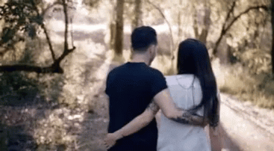 Couple Walking In The Woods GIF