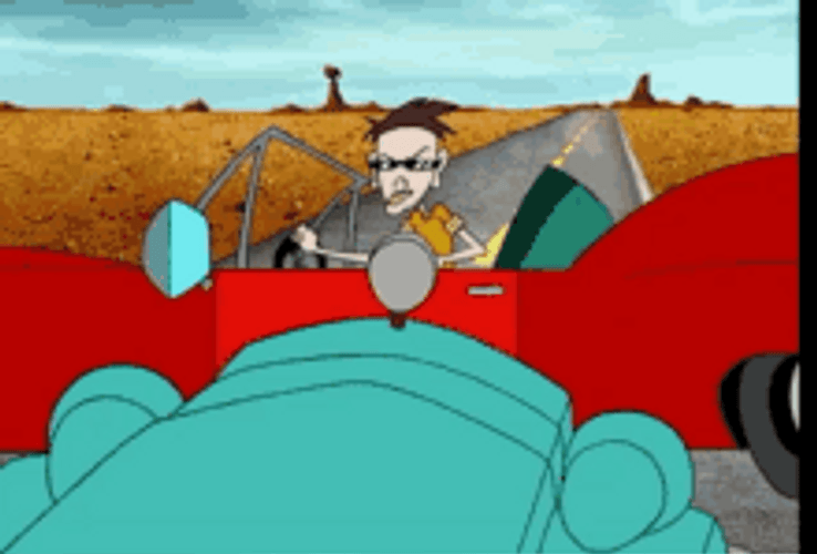 Courage Cowardly Dog Stupid People Watch Drive Fool GIF