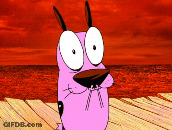 Courage The Cowardly Dog Extremely Scared GIF