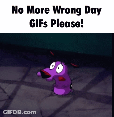 Courage The Cowardly Dog No More Wrong Day GIF