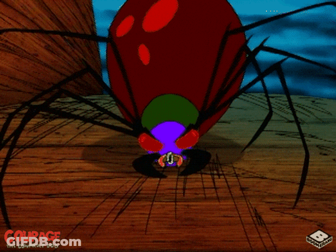 Courage The Cowardly Dog Running Ladybug GIF
