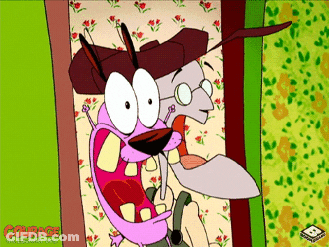 Courage The Cowardly Dog Scared GIF