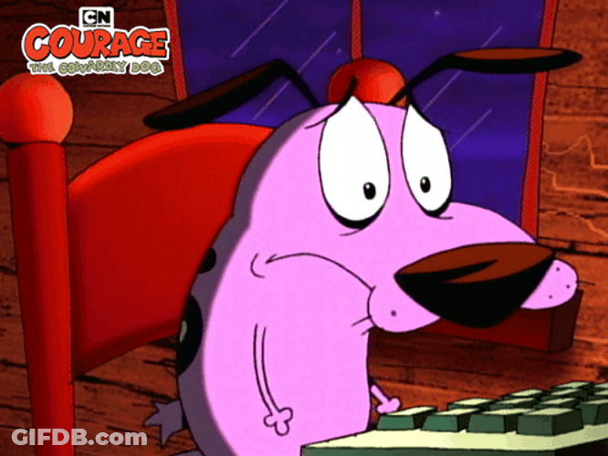 Courage The Cowardly Dog Shivering Because Of Fear GIF